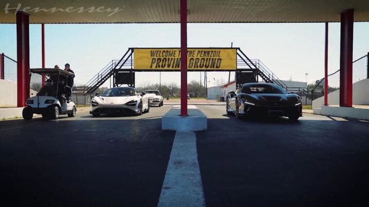 McLaren 765LT vs Ferrari F8 Tributo drag race