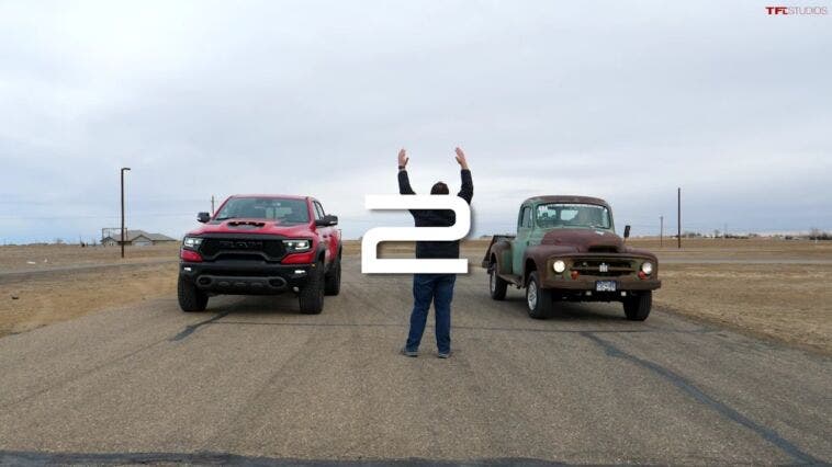 Ram 1500 TRX vs International Harvester drag race