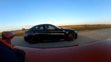 Alfa Romeo Giulia Quadrifoglio vs Chevrolet Camaro SS drag race