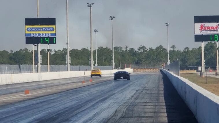 Dodge Challenger SRT Demon vs Lamborghini Aventador SVJ drag race