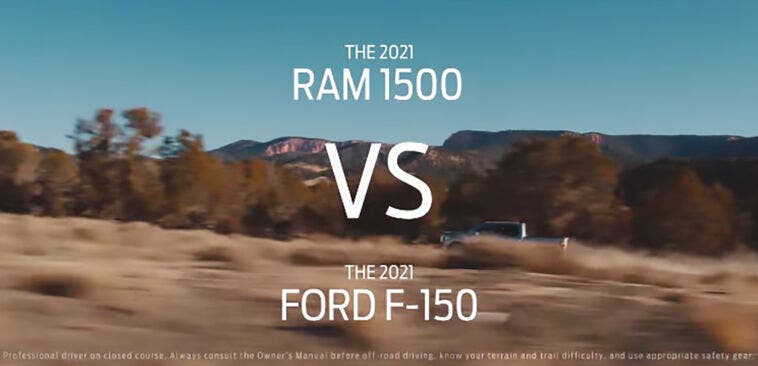 Ford F-150 2021 vs Ram 1500 2021 versus
