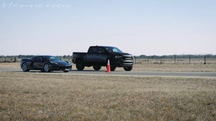 Ram 1500 TRX vs Chevrolet Corvette C8 drag race