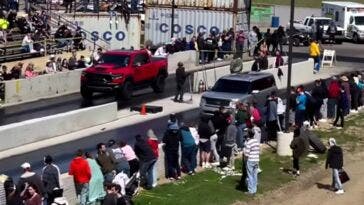 Ram 1500 TRX vs Ford Flex drag race