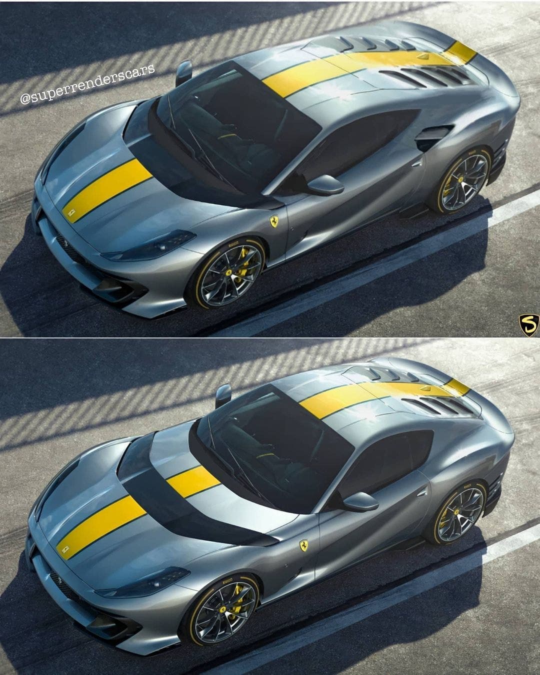 Ferrari 812 Competizione motore centrale render