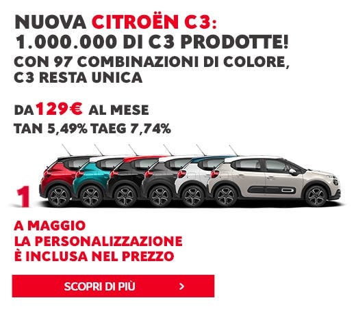 Nuova Citroën C3 offerta maggio