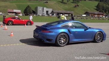 Ferrari F12berlinetta vs Porsche 911 Turbo S drag race