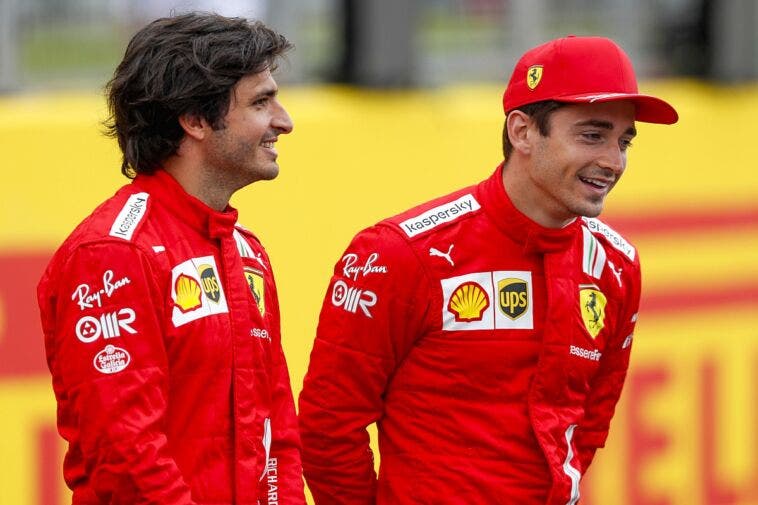 Carlos Sainz con Charles Leclerc