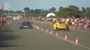 Ferrari F12tdf vs Rimac Nevera drag race