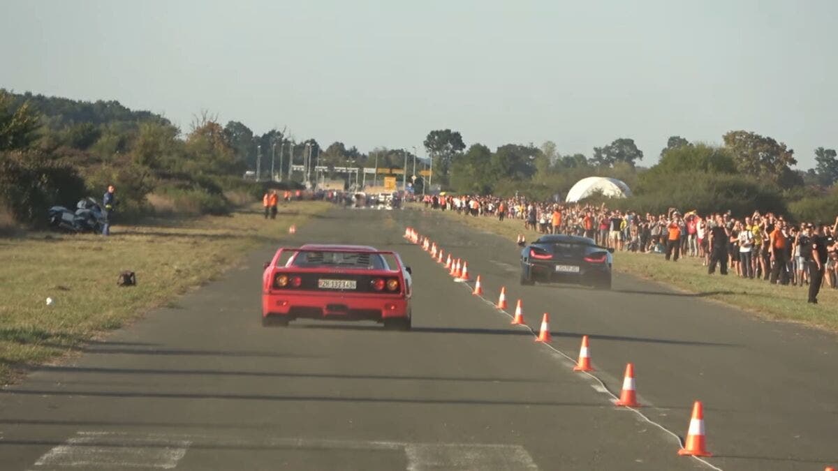 Ferrari F40 vs Rimac Nevera drag  race