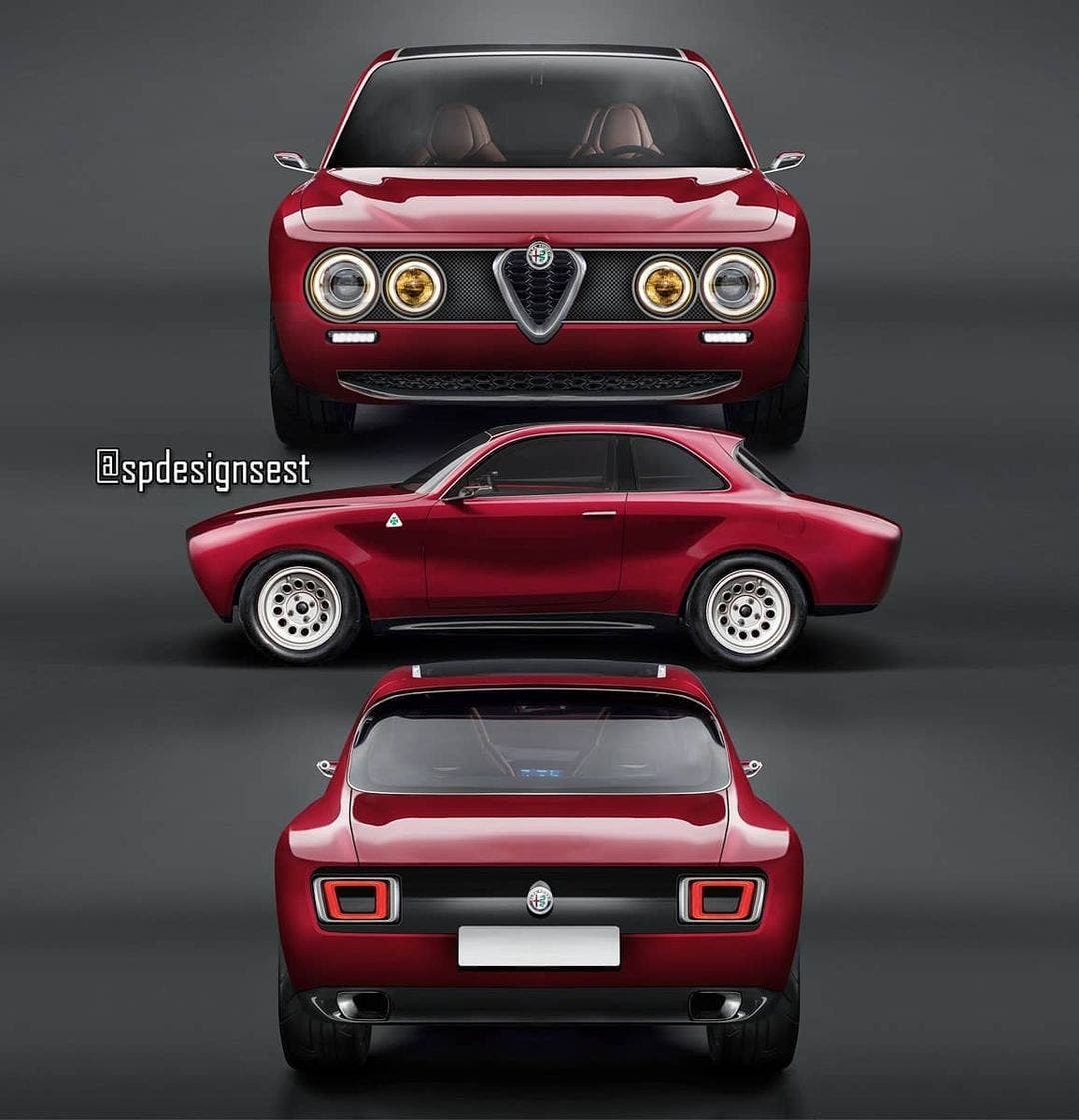 Alfa Romeo Giulia GT restomod render