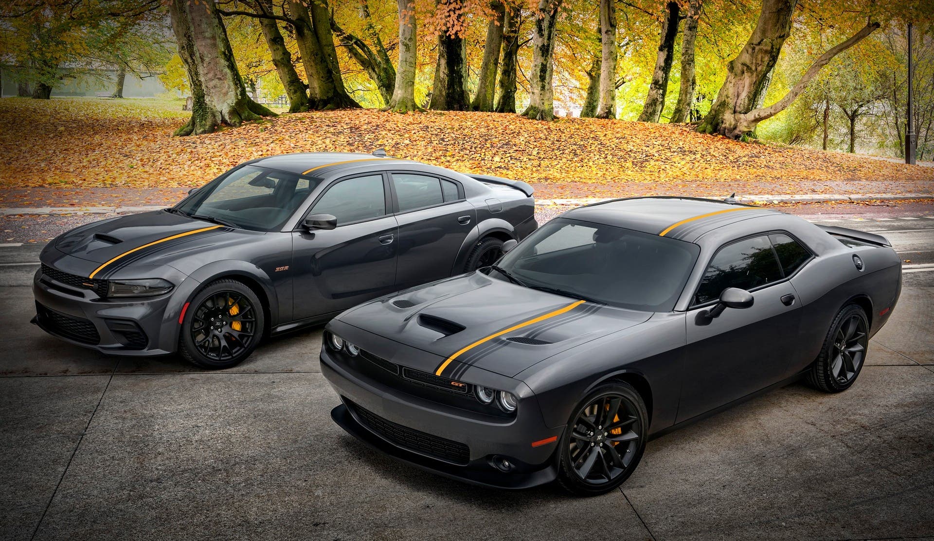 Dodge Charger e Challenger Hemi Orange e SRT Black