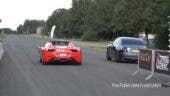 Ferrari 458 Spider vs Rolls-Royce Ghost drag race