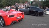 Ferrari 458 Spider vs Rolls-Royce Ghost drag race