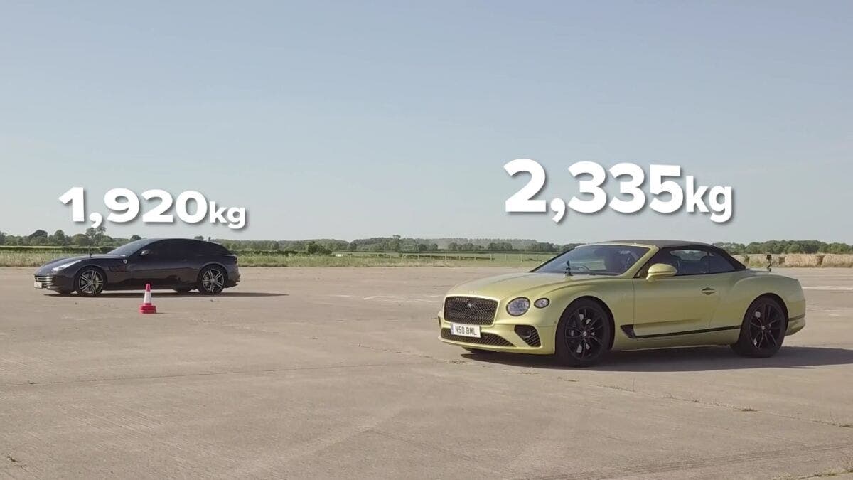 Ferrari GTC4Lusso vs Bentley Continental GT V8 drag race