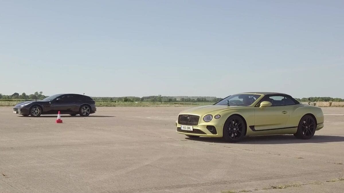Ferrari GTC4Lusso vs Bentley Continental GT V8 drag race