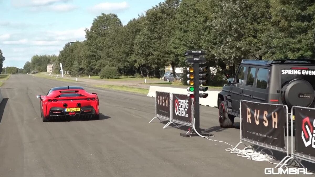 Ferrari SF90 Stradale vs F12tdf vs Mercedes-AMG G 63 drag race