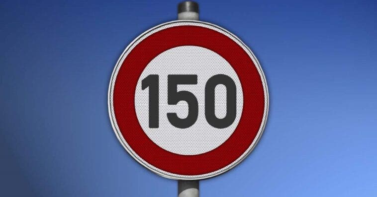 Limite di velocità di 150 kmh in autostrada