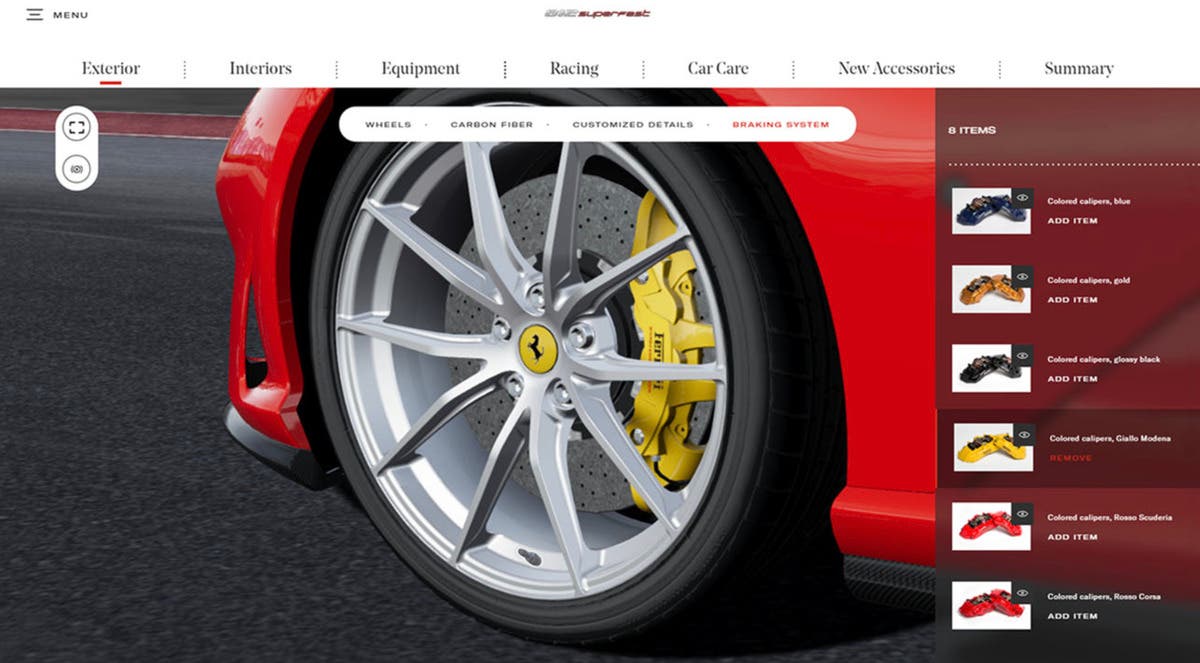 Ferrari Genuine configuratore accessori