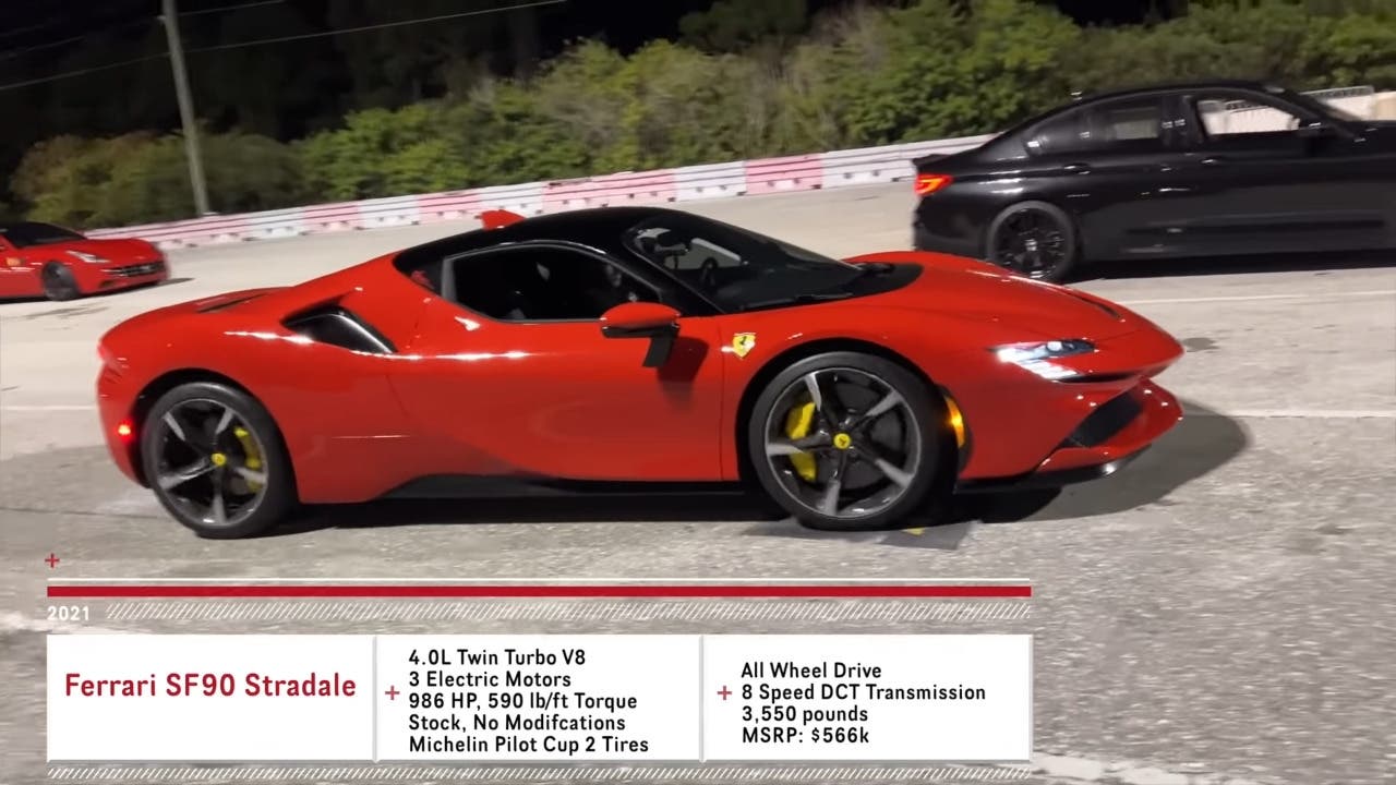 Ferrari SF90 Stradale vs McLaren 720S 1000 CV drag race