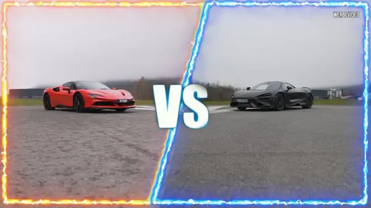 Ferrari SF90 Stradale vs McLaren 765LT drag race