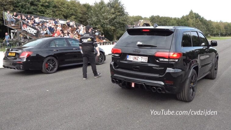 Jeep Grand Cherokee Trackhawk vs Mercedes-AMG E 63 Sdrag race