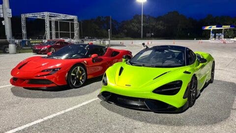 Ferrari SF90 Stradale vs McLaren 765LT drag race DragTimes