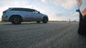 Jeep Grand Cherokee Trackhawk vs Ford F-150 drag race