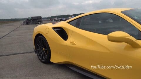 Ferrari 488 Pista vs Porsche 911 GT2 RS drag race