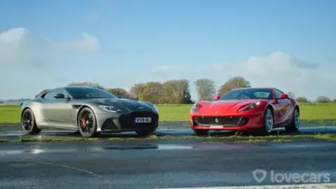 Ferrari 812 Superfast vs Aston Martin DBS Superleggera drag race