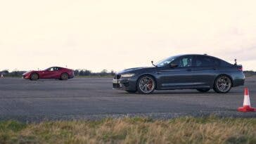 Ferrari 812 Superfast vs BMW M5 CS drag race