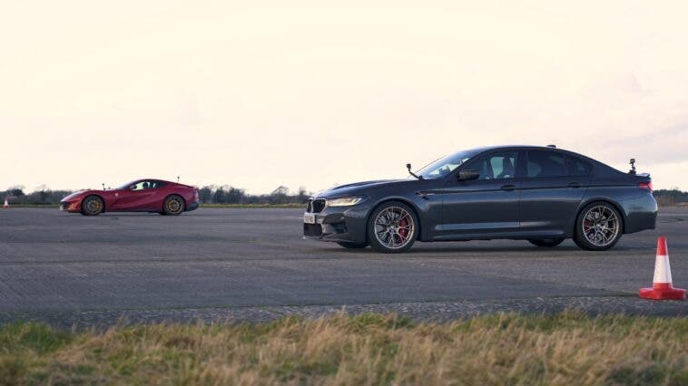 Ferrari 812 Superfast vs BMW M5 CS drag race