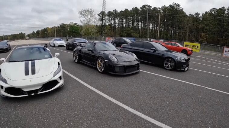 Ferrari F8 Tributo Porsche 911 Carrera GT2 RS Drag Race