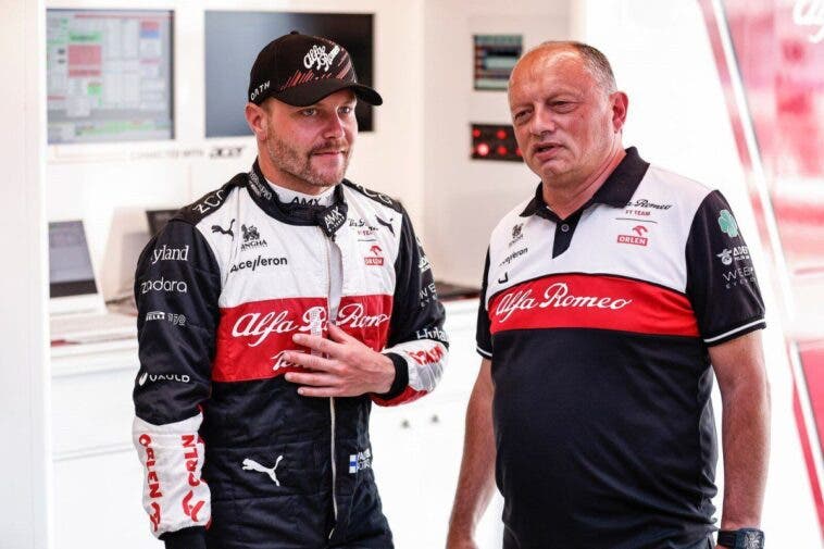 Frederic Vasseur e Valtteri Bottas