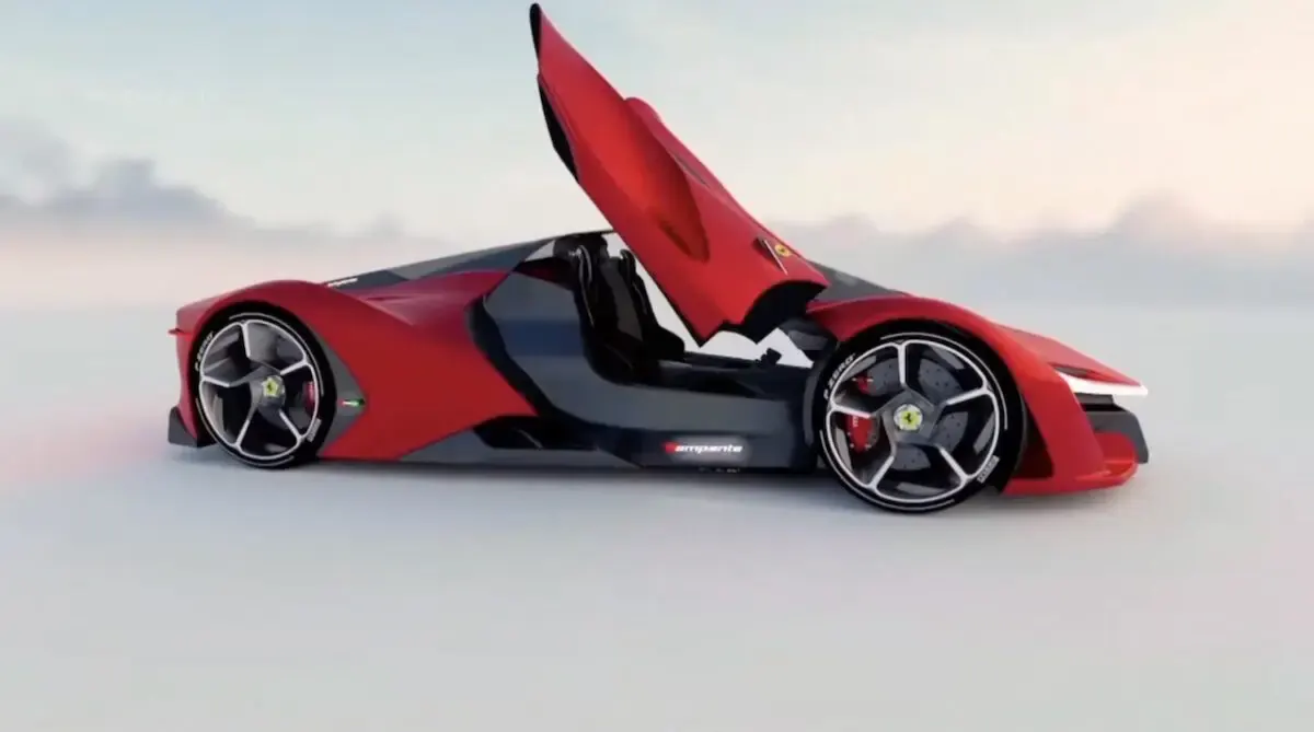 Ferrari elettrica render