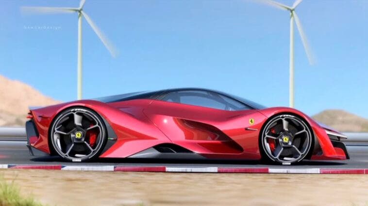 Ferrari elettrica render