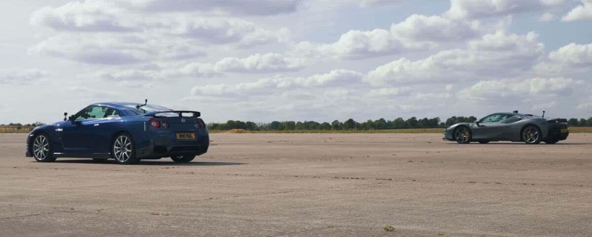 Ferrari SF90 Nissan GT-R drag race