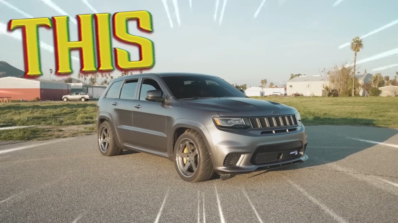 Jeep Grand Cherokee Trackhawk vs Mazda RX-7 drag race