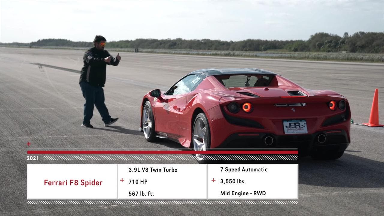 Ferrari F8 Spider test velocità