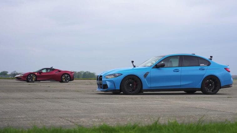 Ferrari SF90 Stradale vs BMW M3 modificata