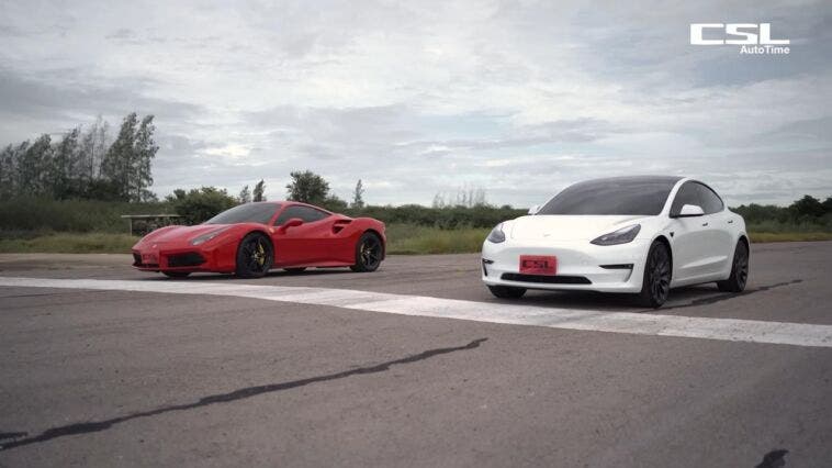 Ferrari 488 GTB vs Tesla Model 3 Performance