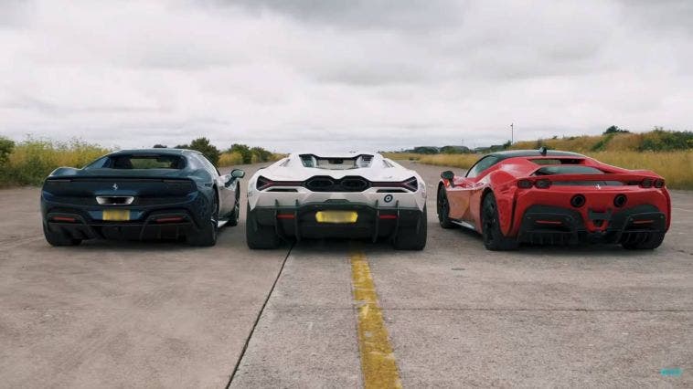 drag race ferrari sf90 296 lamborghini revuelto