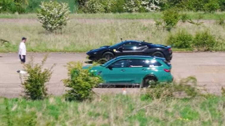 Ferrari SF90 Spider drag race BMW M3