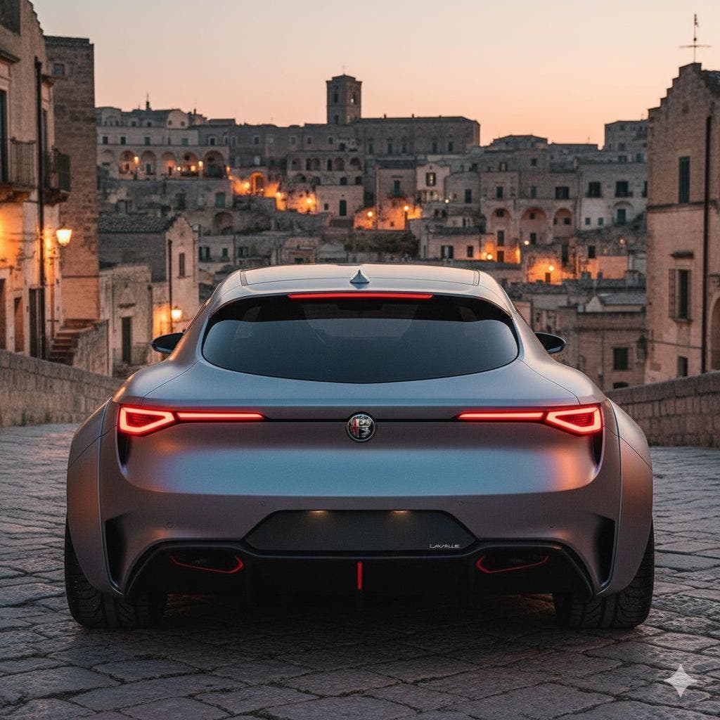 alfa romeo car graphic reconstruction rear