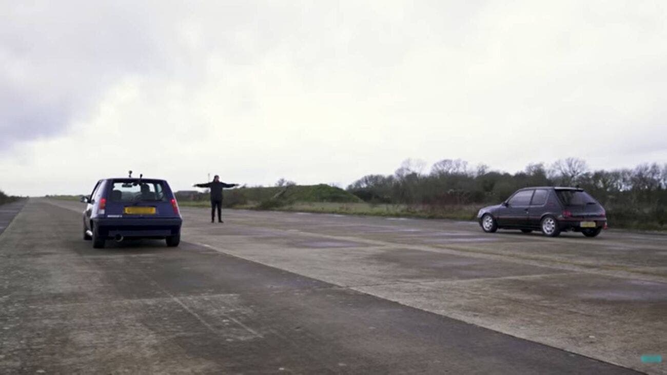 Peugeot 205 GTI drag race