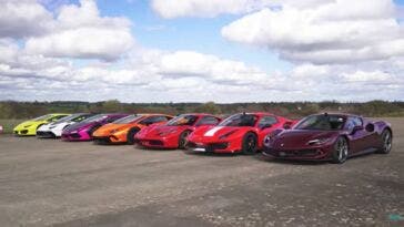 Ferrari Lamborghini drag race