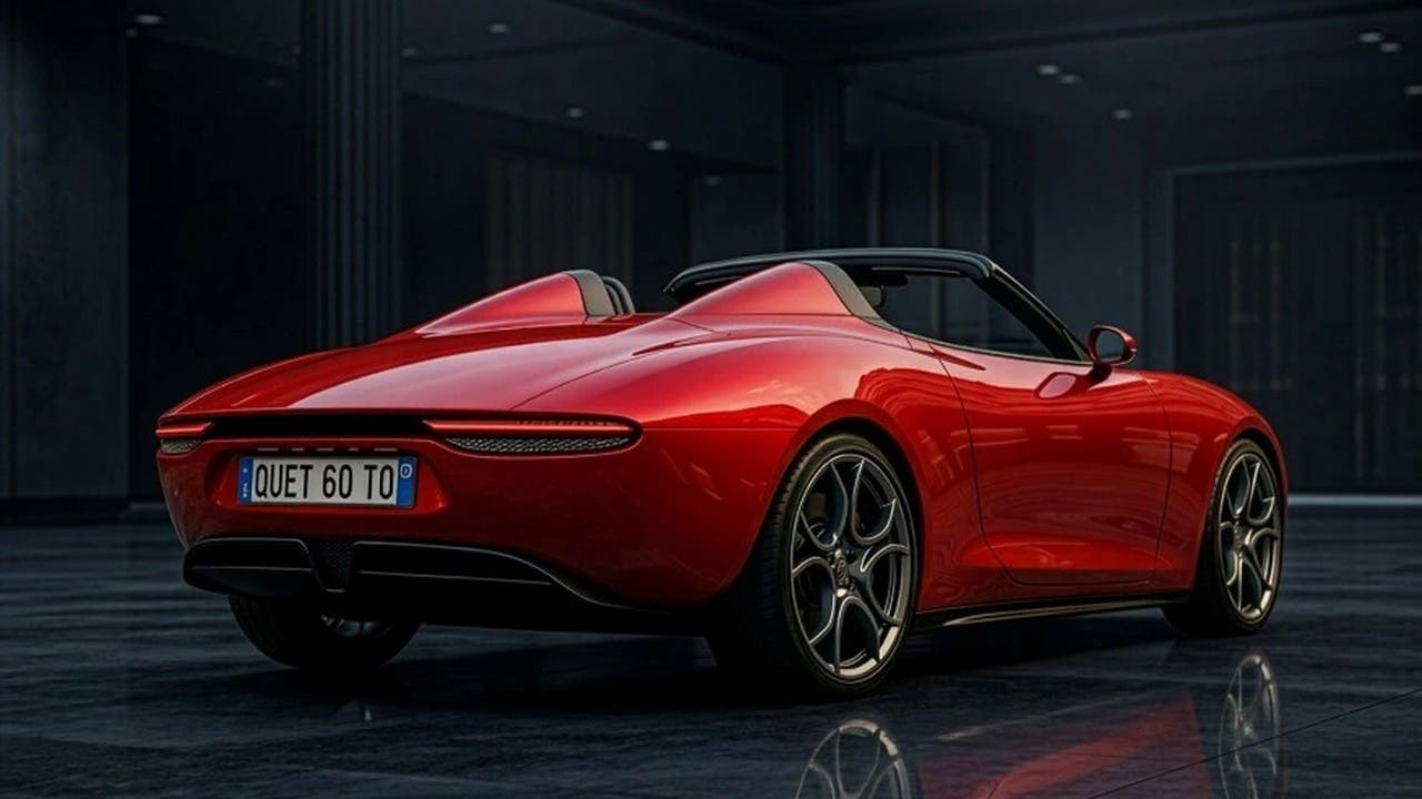 Concept car Alfa Romeo Duetto60 is a low, red roadster-style design with a modern, muscular interpretation of the classic Duetto lines.