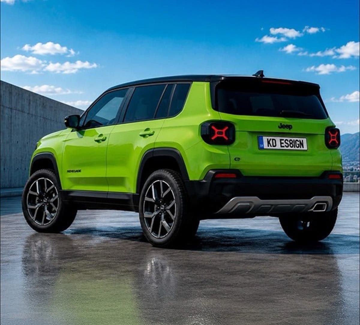 Render e indiscrezioni anticipano la nuova Jeep Renegade: design più squadrato, motori hybrid ed elettrici, possibile debutto nel 2027.