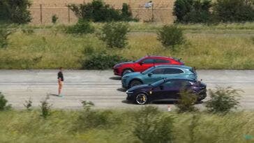 drag race ferrari lamborghini porsche