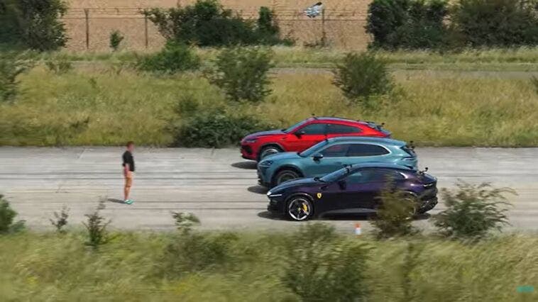 drag race ferrari lamborghini porsche