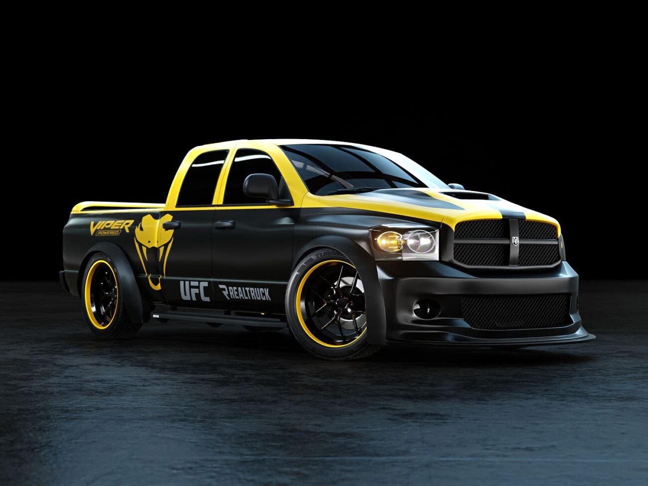 A 2005 Ram 1500 SRT-10 pickup customized by RealTruck